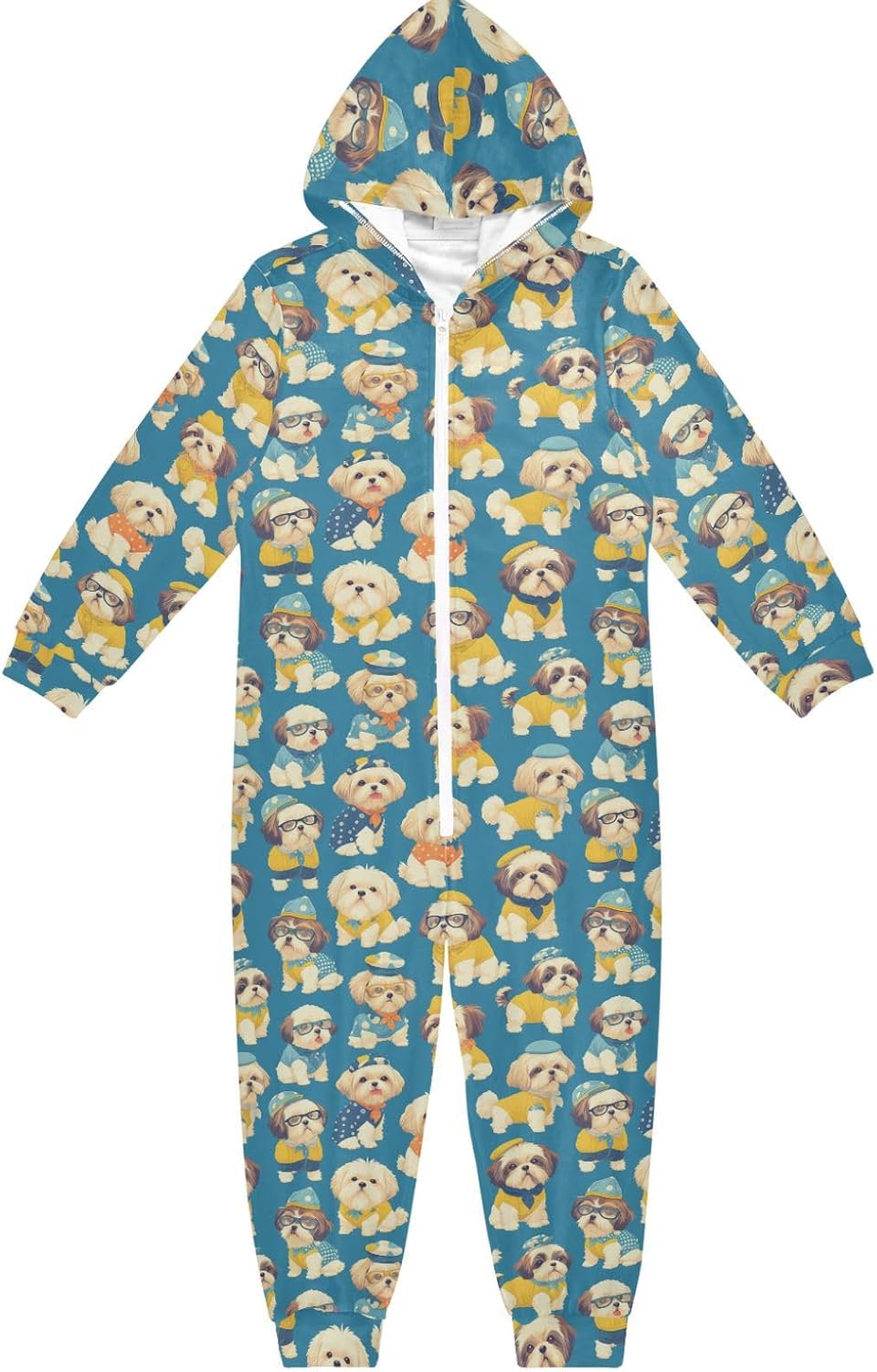 Pajama Cute Soft Hooded Loungewear Sleepwear for Unisex 4-14Y