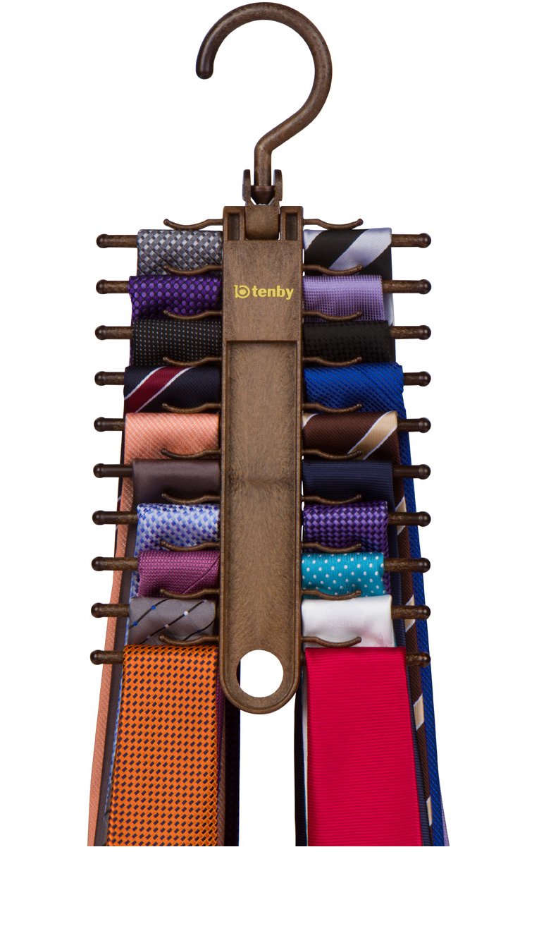 Tenby Necktie Hanger Rack Tie Organizer Tie Hanger (2 Pack) Circular Twirl Tie  Rack, image size:765x1347