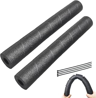 Black Snake Wrap Pipe Insulation Foam Tube, 15.7" Pre-Cut Pipe Protection, Multi-Purpose Pool Noodles for Water Pipe, Swimming Pool Rails, Door Handles, Metal Poles and Bed Ladders (2-Pack)