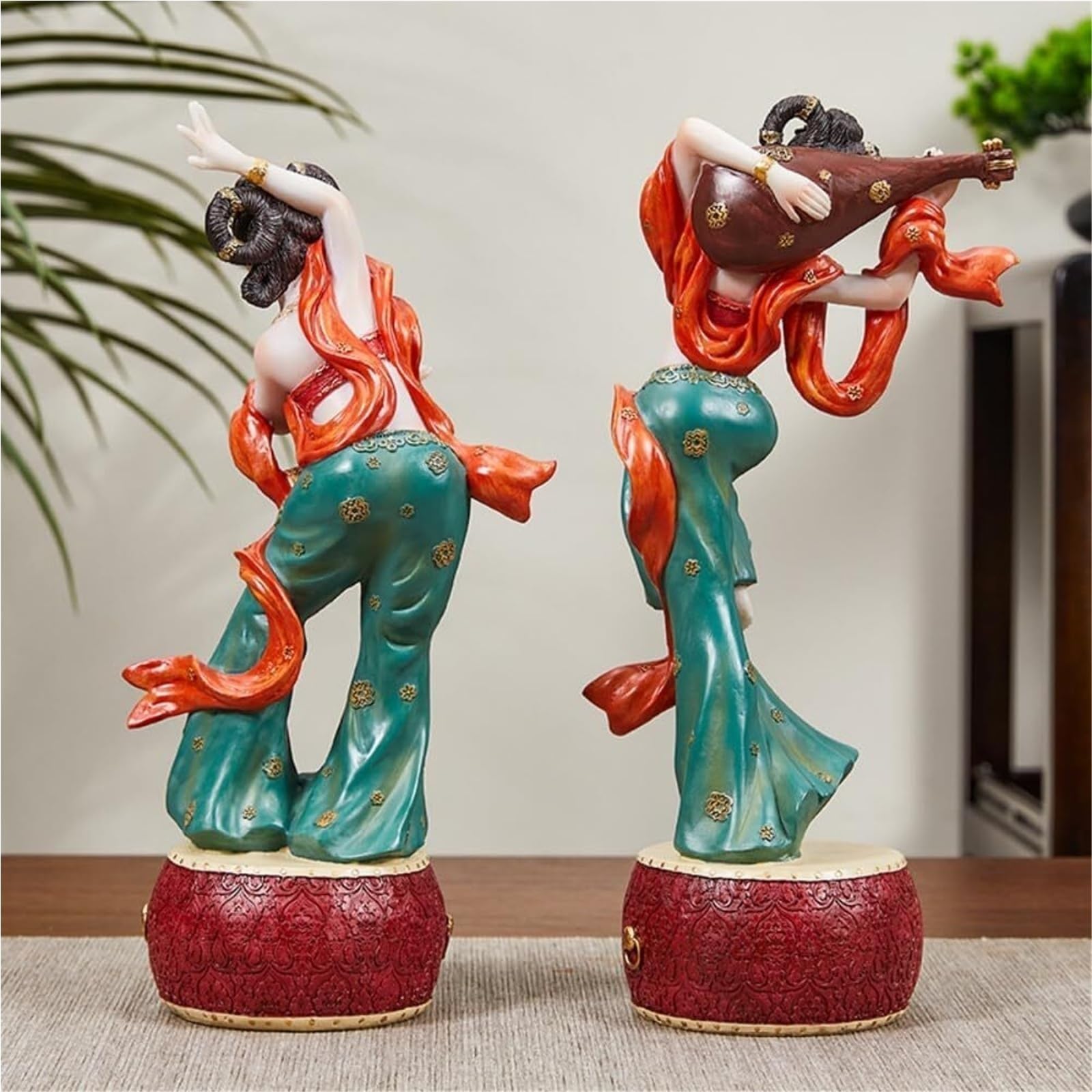 Decoración para el hogar Estatuilla Escultura de Resina Pintada a Mano Estatua del Jugador Pipa Cultura Asombrosa Regalos para recién Casados(A)