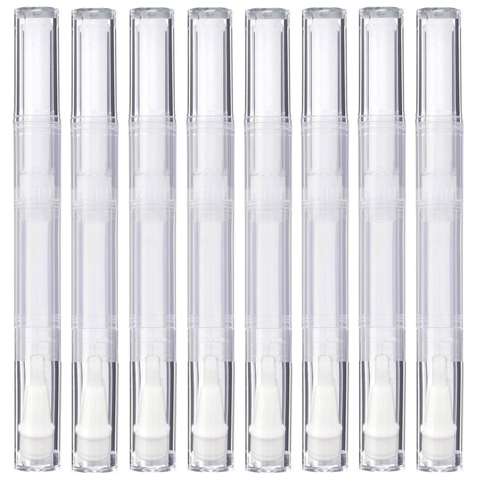 Beaufun 8 Pieces Empty Cuticle Oil Pen for Nails 3ML Transparent Twist Pen for Cuticle Oil Applicators Cosmetic Containers Gloss Tube Eyelash Growth Liquid Tube