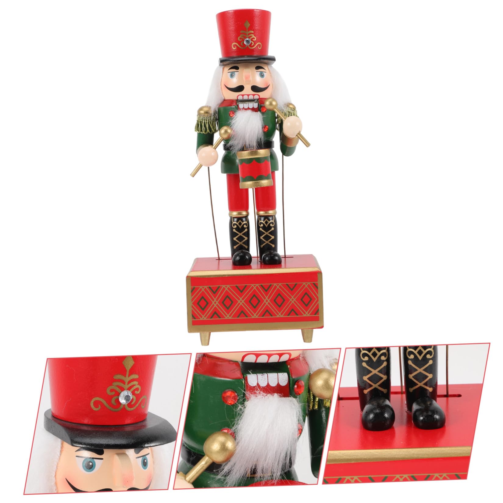 NUOBESTY Carillon in Legno per Natale Decorazione da Tavolo con Funzione di Riproduzione Musicale per Festa Natalizia e Regali Unici
