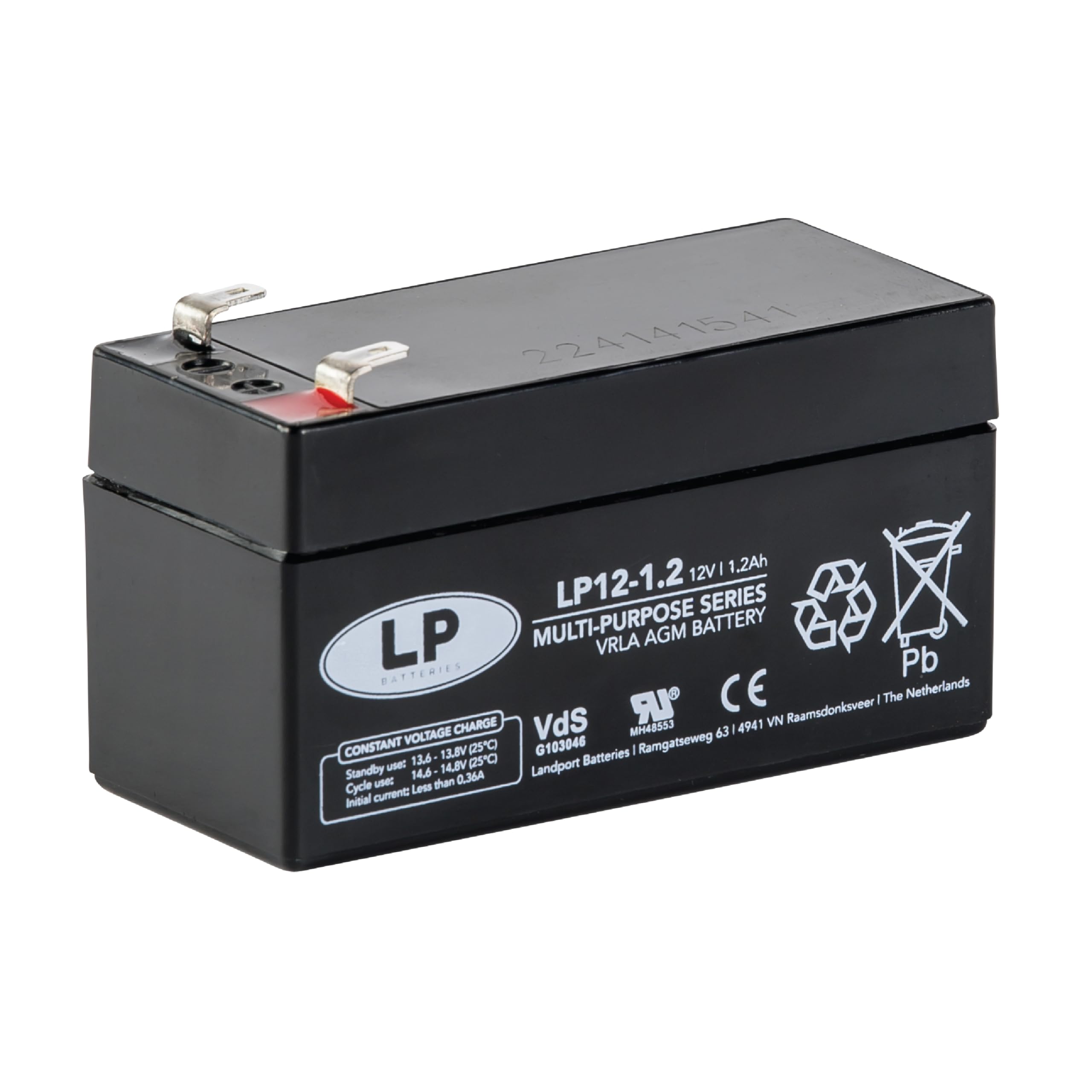 LANDPORT Batterie NSA LP12-1.2 T1 VDs 97x43x52mm 1,2Ah kompatibel für Mercedes Land Rover N000000004039 LR02495 Stützbatterie