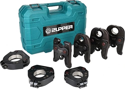 ZUPPER Press Jaws, 1/2" to 2" Pressing Jaws and Rings Kit Suitable for MegaPress fittings Carbon Steel Pipes, Compatible with Standard Press Tools 32 kN / 7,200 lbs - with Carrying Case