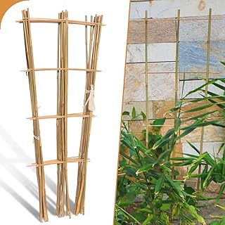 10 Pack 3ft Bamboo Trellis for Climbing Plants - Fan-Shaped Support Trel...