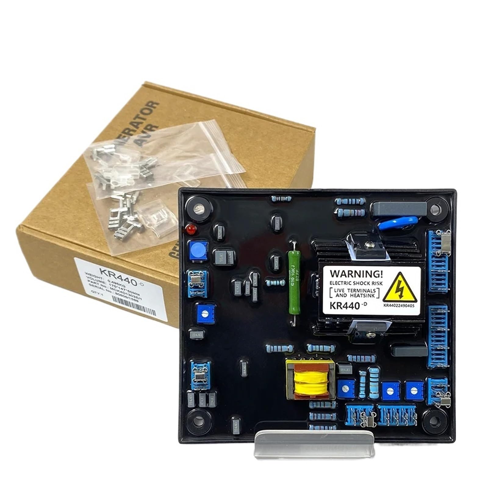 CBRBLCIUL 1pcs KR440 AVR Generator Regulator Automatic Voltage Stabilizer Single 3 Phase AC Brushless Alternator Output
