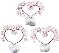 Vista 4 de Rockcloud Árbol de dinero de cristal hecho a mano con forma de corazón con base de geoda de cuarzo de roca natural para boda, decoración de oficina