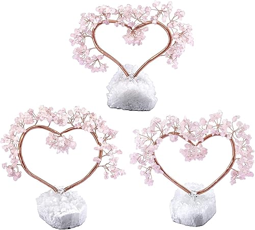 Miniatura 4 de Rockcloud Árbol de dinero de cristal hecho a mano con forma de corazón con base de geoda de cuarzo de roca natural para boda, decoración de oficina