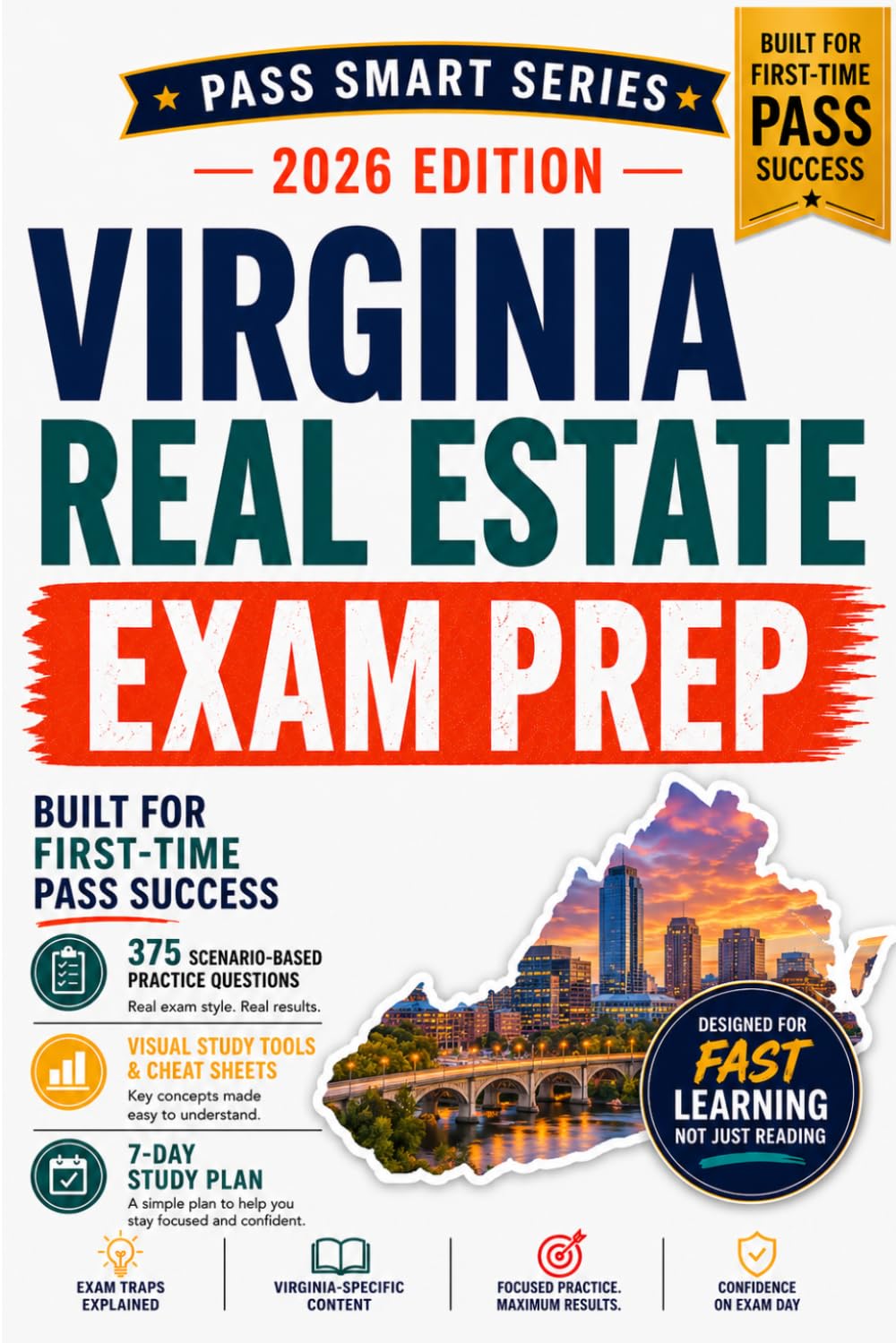 Virginia Real Estate Exam Prep 2026-2027: 2026 Study Guide with 375 Practice Questions for the Salesperson & Broker License Exam (Pass Smart Series)