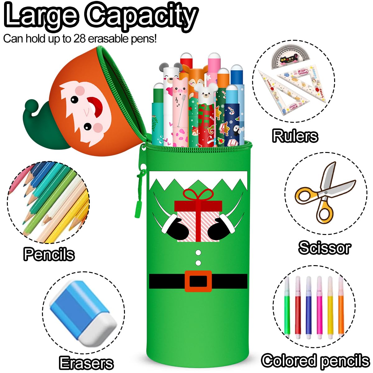 Trousse 2 In 1 Silicone   Stylos à Encre Gel Effaçables