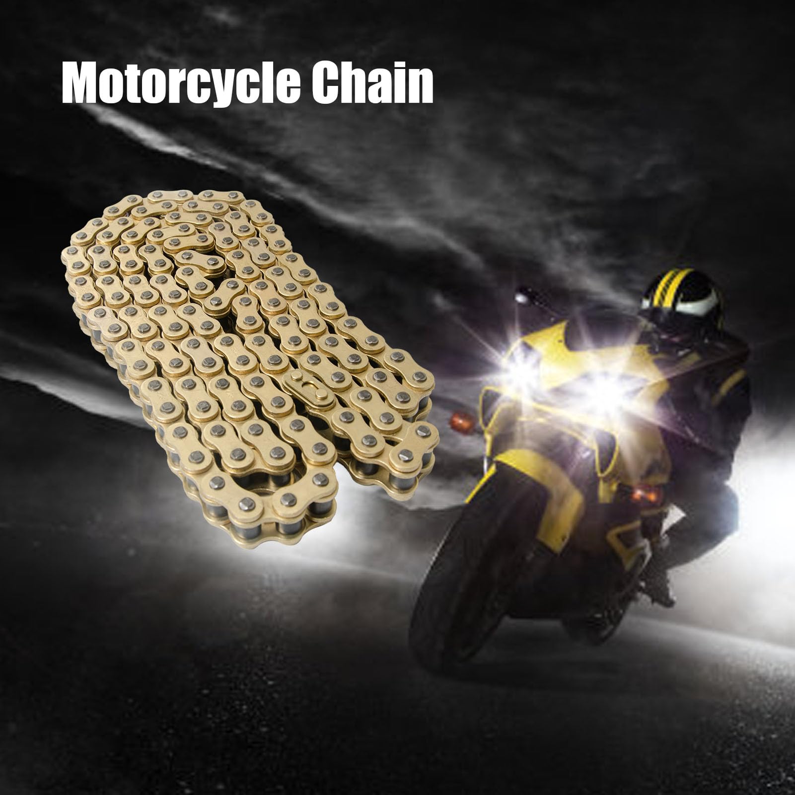Catena di trasmissione dorata con O-Ring 525-120 di ricambio per moto ATV passo 525 120 maglie