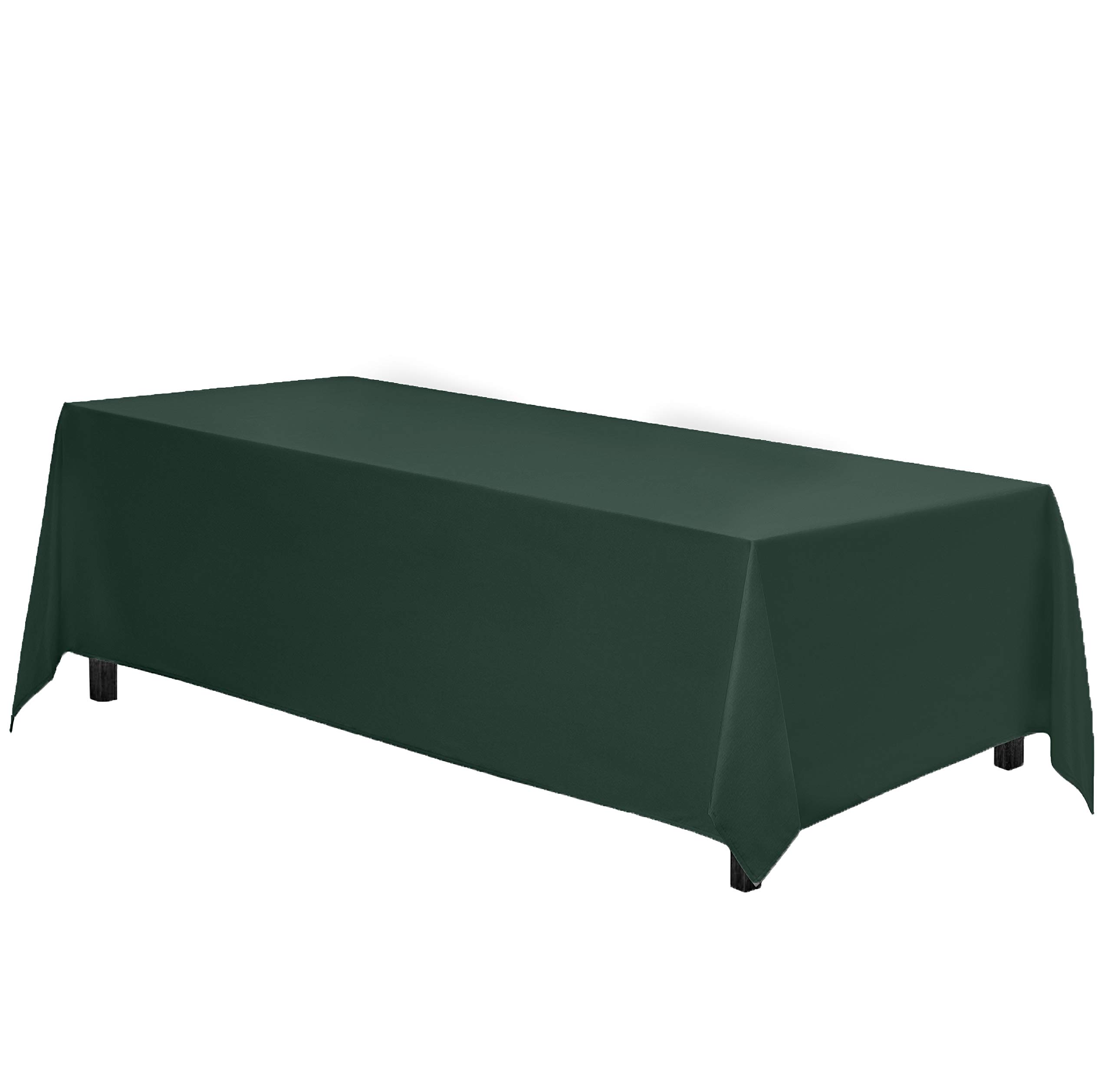 Gee Di Moda Rectangle Tablecloth | 90 x 132 Inch - Hunter Green Rectangular Table Cloth for 6 Foot Table in Washable Polyester | Great for Buffet Table, Parties, Holiday Dinner, Wedding & Baby Shower