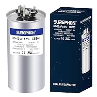 Vista 33 de 40+5 uF 40/5 MFD ±5% 370V/440VAC Condensador de Arranque y Funcionamiento Dual CBB65B Funciona para Motor de Ventilador de Unidad de Aire