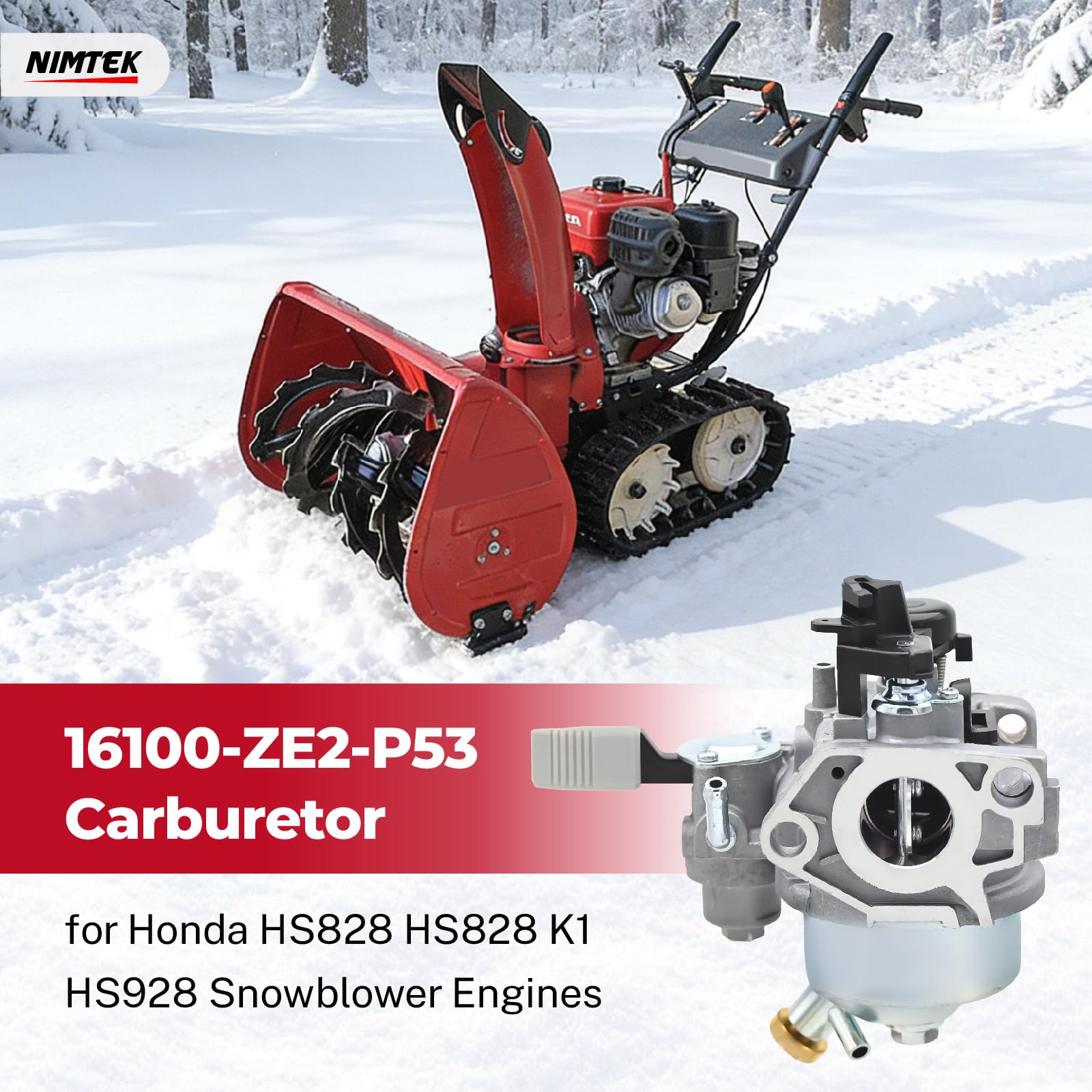 Amazon.com: NIMTEK 16100-ZE2-P53 Carburetor Kit for Honda HS828