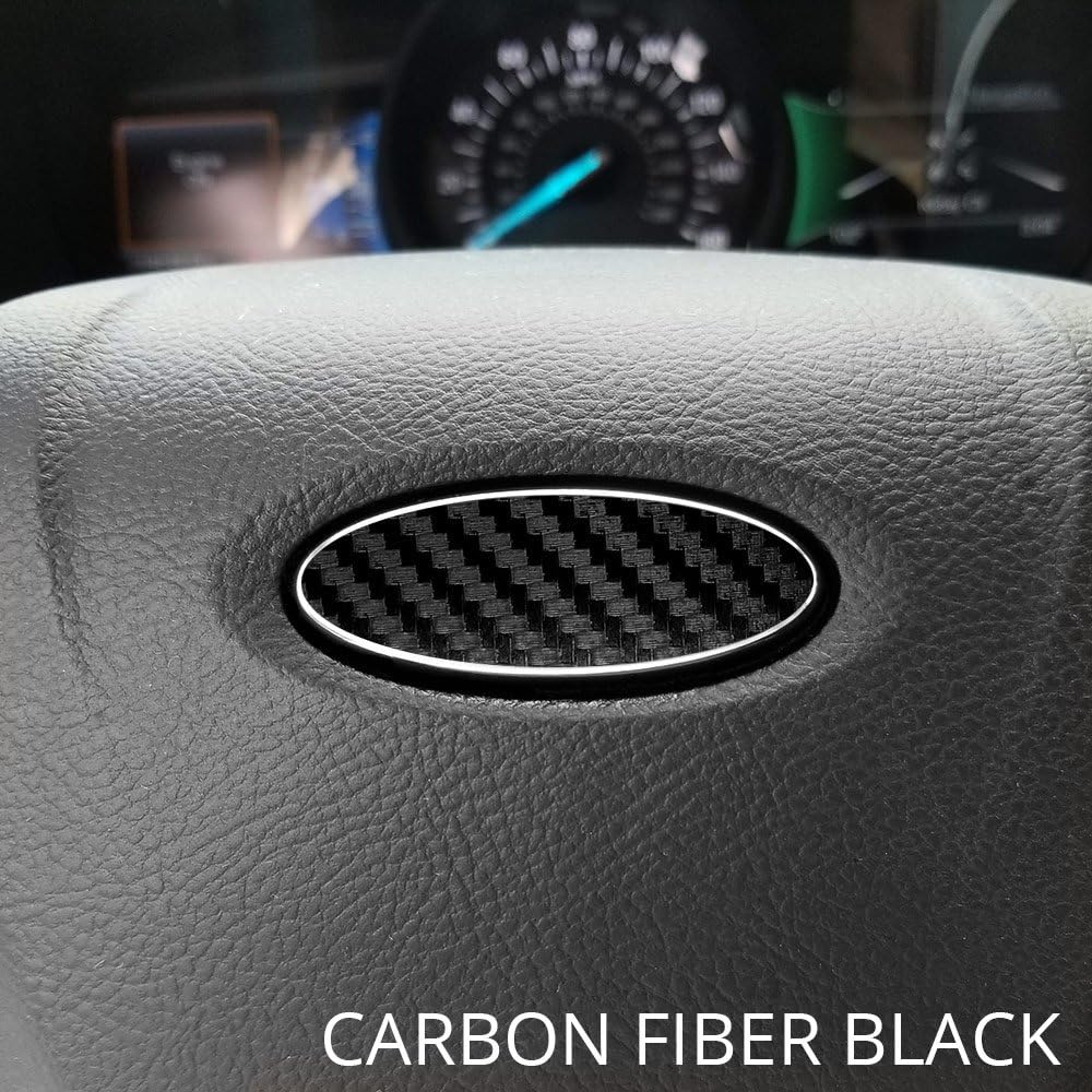 Interior Emblem Cover Sticker Decal Compatible for Ford Explorer Fusion Escape Focus F150 Edge Bronco Transit Fiesta Ecosport All Models (Glossy Black/Matte Black/Black Carbon Fiber)