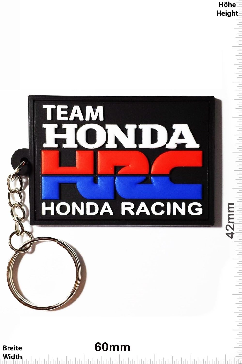 Keychains - Team Honda - HRC - Honda Racing - Black - Car Motorcycle - Key Ring - Sport Skate Extreme Sports Streetwear - Kautschuk Rubber Keyring - Perfect Also Bags, Wallets or Briefcase - Give Away