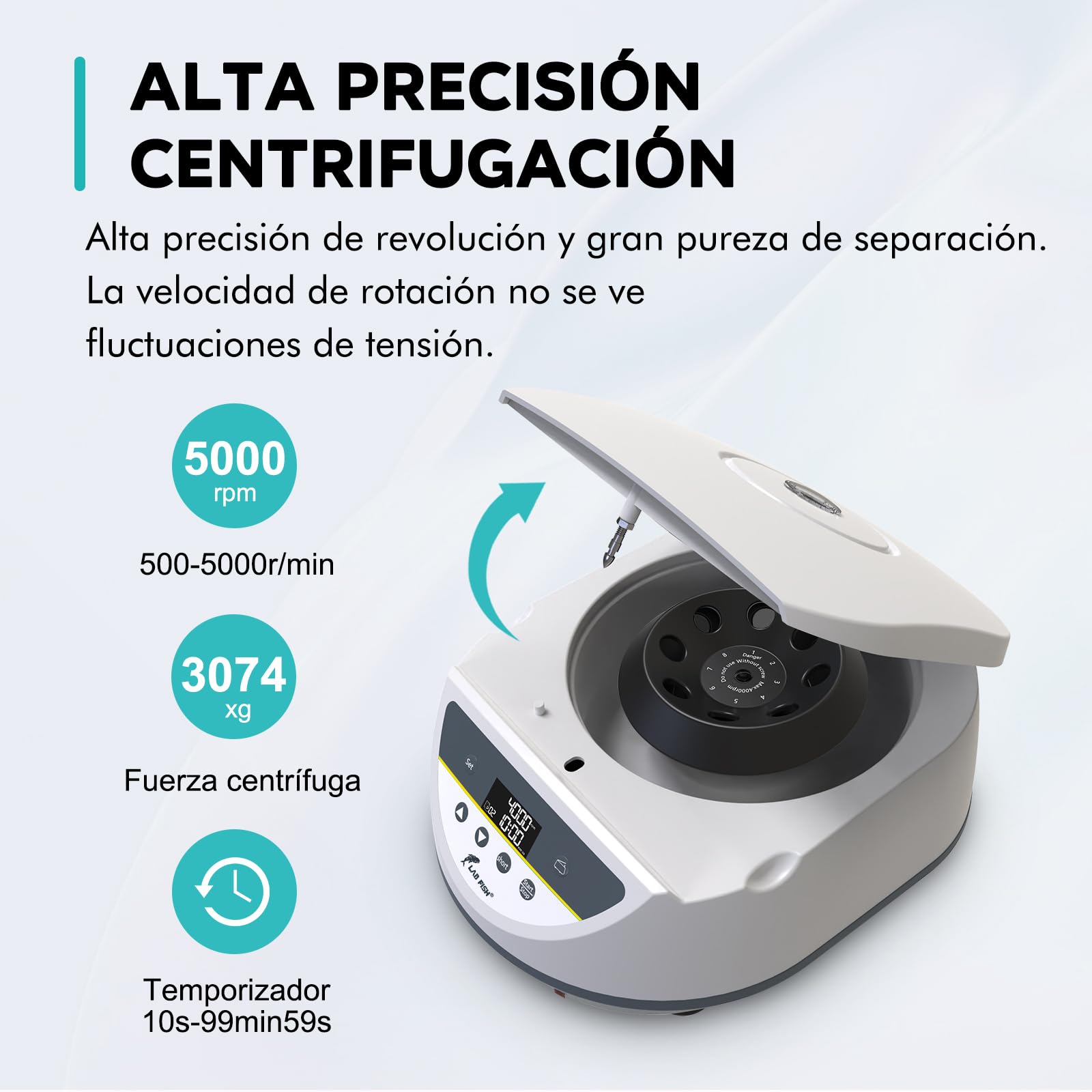 LABFISH Centrifugadora Plasma de Laboratorio PRP 8 Tubos 500-5000r/min 3074xg RCF