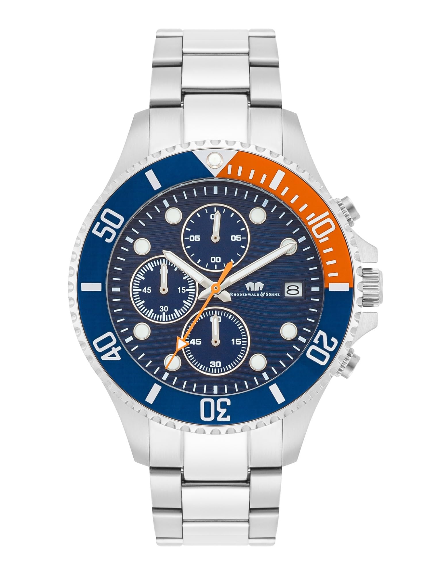 Rhodenwald & Söhne Herren Uhr Edelstahl Silber Quarzwerk 5 ATM