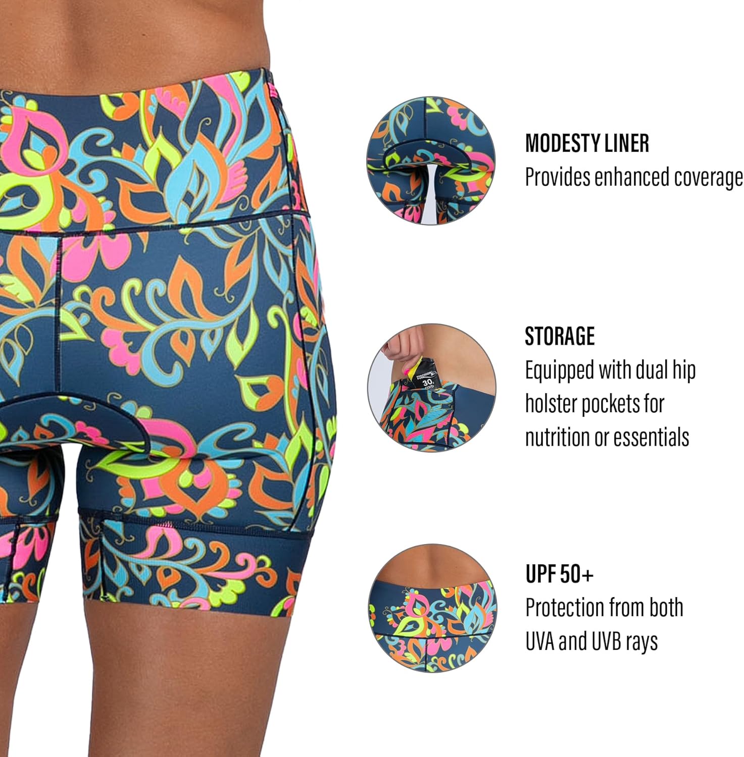 Zoot Women’s LTD 6-Inch Triathlon Shorts, Endurance Cycle Padded Shorts for Swim, Bike, Run with Quick Drying UPF 50+ Fabric - Image 5