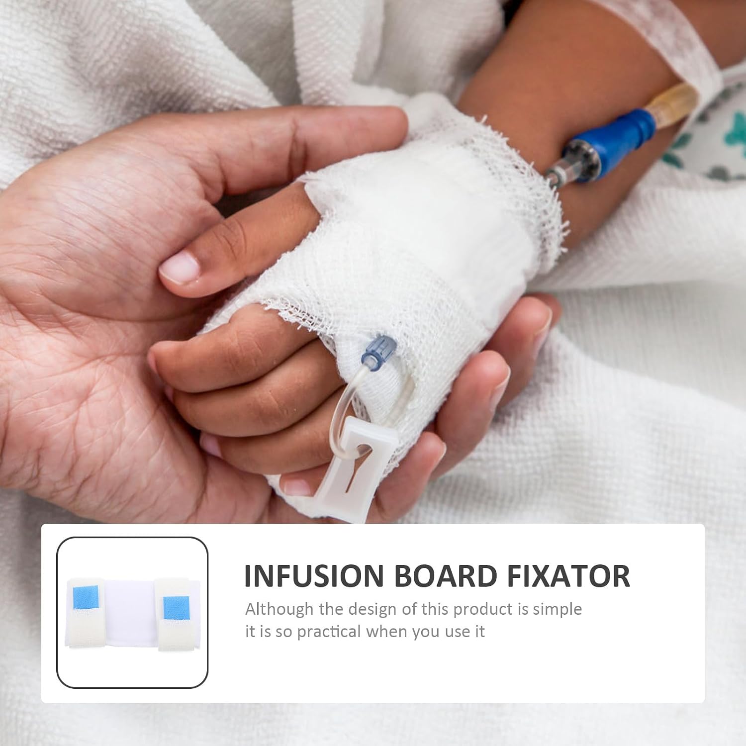 SHOWERORO Adjustable Infusion Fixing Strap for Arm Infusion Board Lightweight White Fixing Band with Polyester and Sponge Material Simple Style Fixation Tool for Hospital Use