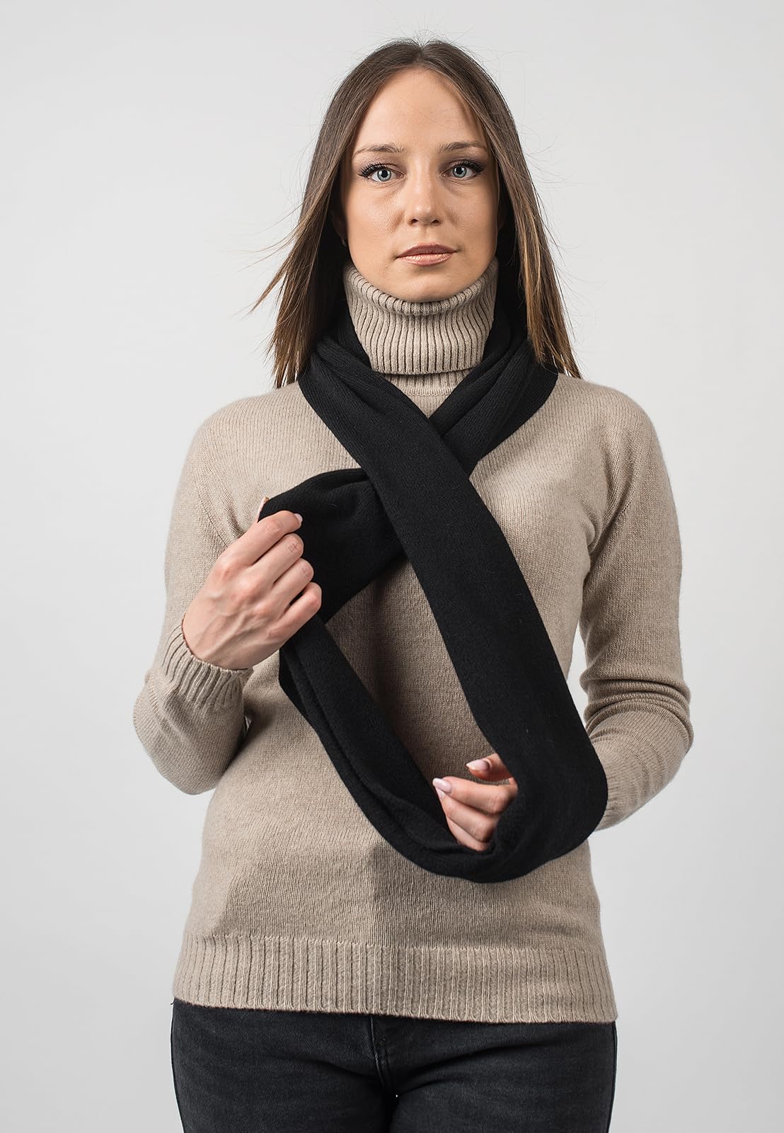 DALLE PIANE CASHMERE Sciarpa Chiusa Donna Cashmere Rigenerato | Sciarpa versatile per tutto l'anno, in cashmere rigenerato sostenibile, una bella idea regalo per lei e lui, Made in Italy