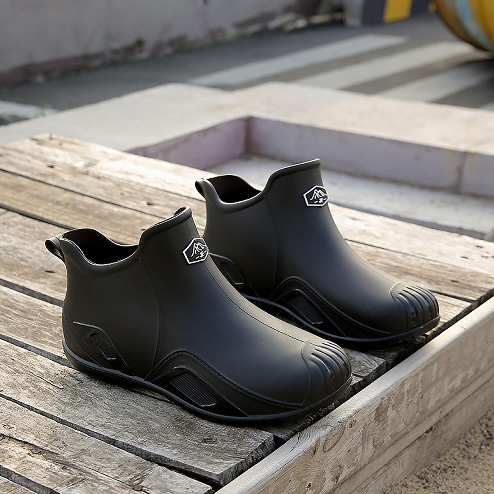 Botas de goma cortas para hombre, botas de lluvia, zapatos de goma, impermeables, botas de goma, botas de jardín, botas de Wellington, botas de lluvia antideslizantes, botas de lluvia para exteriores