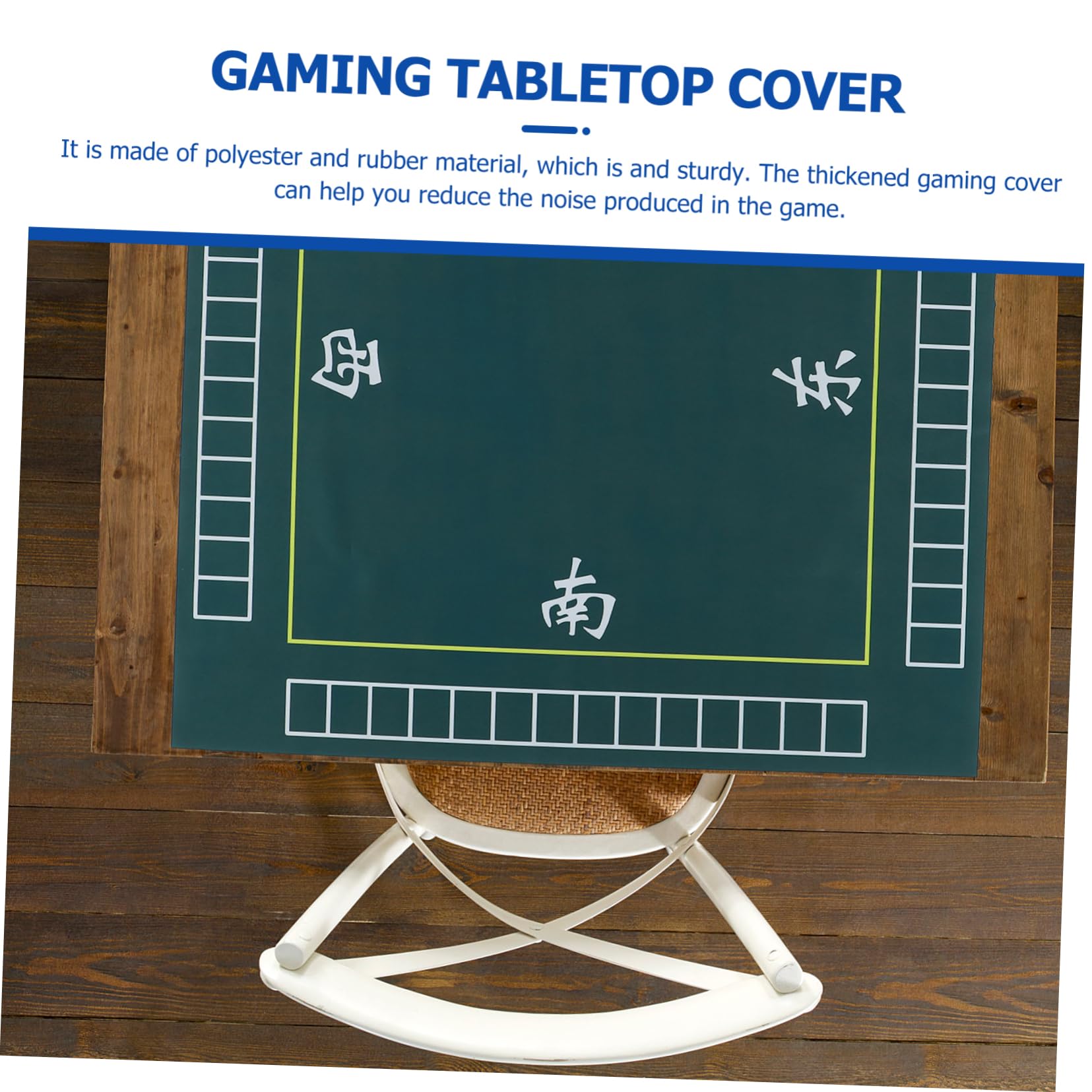 Tappetino Tavolo da Gioco Quadrato Verde in Poliestere e Gomma