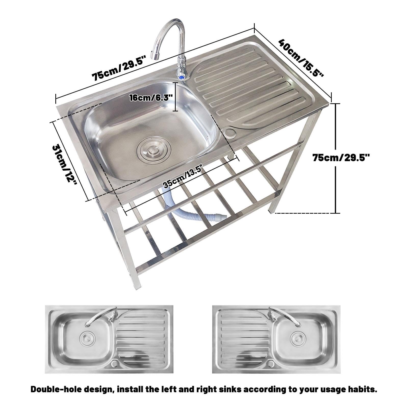 Catering Lavello In Acciaio Inox Lavabo per Cucina Commerciale Indipendente