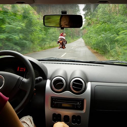 Miniatura 6 de 7 adornos navideños de perro salchicha 2023  Divertido adorno de perro salchicha para árbol de Navidad  Decoraciones de Navidad para el hogar y el