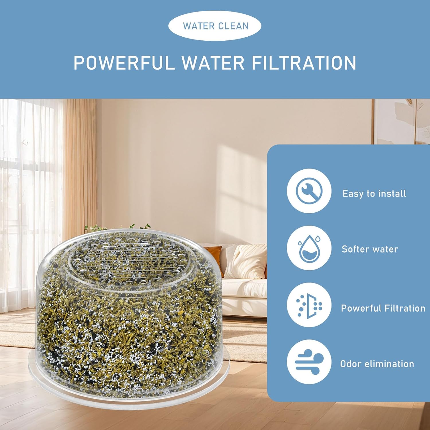 Shower Head Filter Replacement Cartridge Compatible with All Canopy Handheld & Fixed Filtered Shower Head, Shower Filter For Hard Water, 4 Pack - Image 4