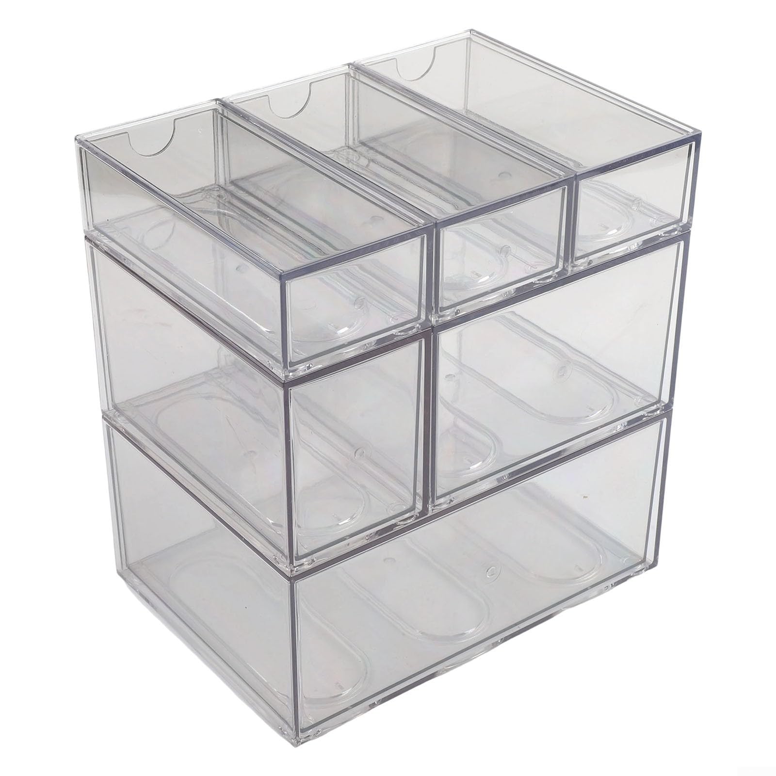 Transparente Acryl-Aufbewahrungsbox für den Schreibtisch, mehrschichtige Schubladen, einfache Organisation für Büro, Zuhause, Bastelbedarf, durchsichtiger Schrank für wichtige Dinge (H)