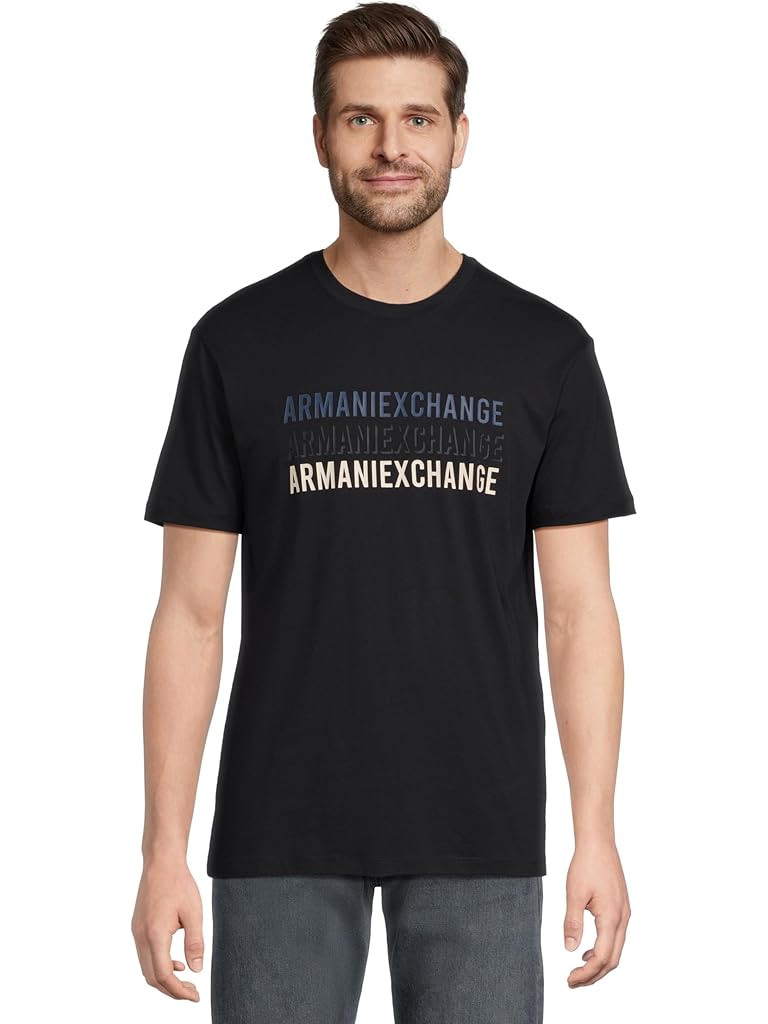 Navy Armani Exchange Multi Logo T-shirt