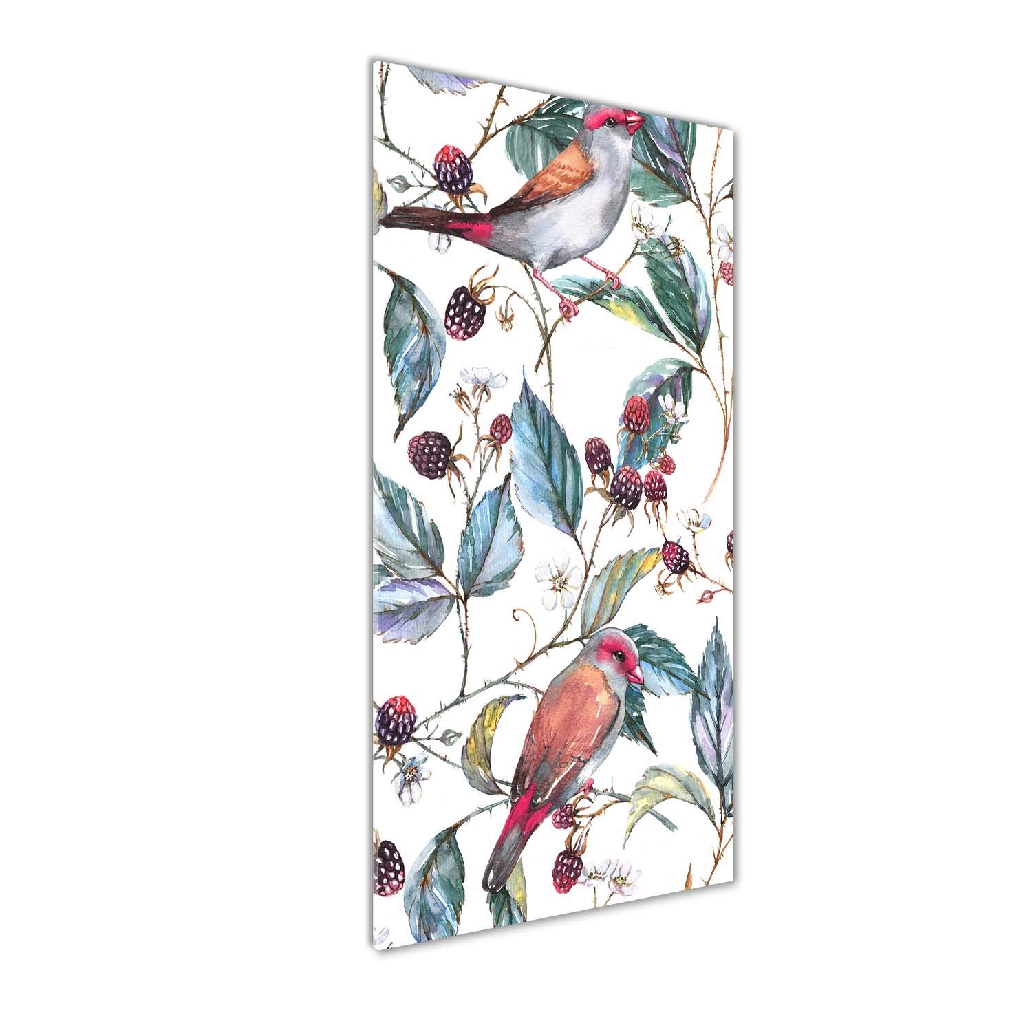 Mural art en verre acrylique Tulup 50x125 tableau incassable oiseaux colorés