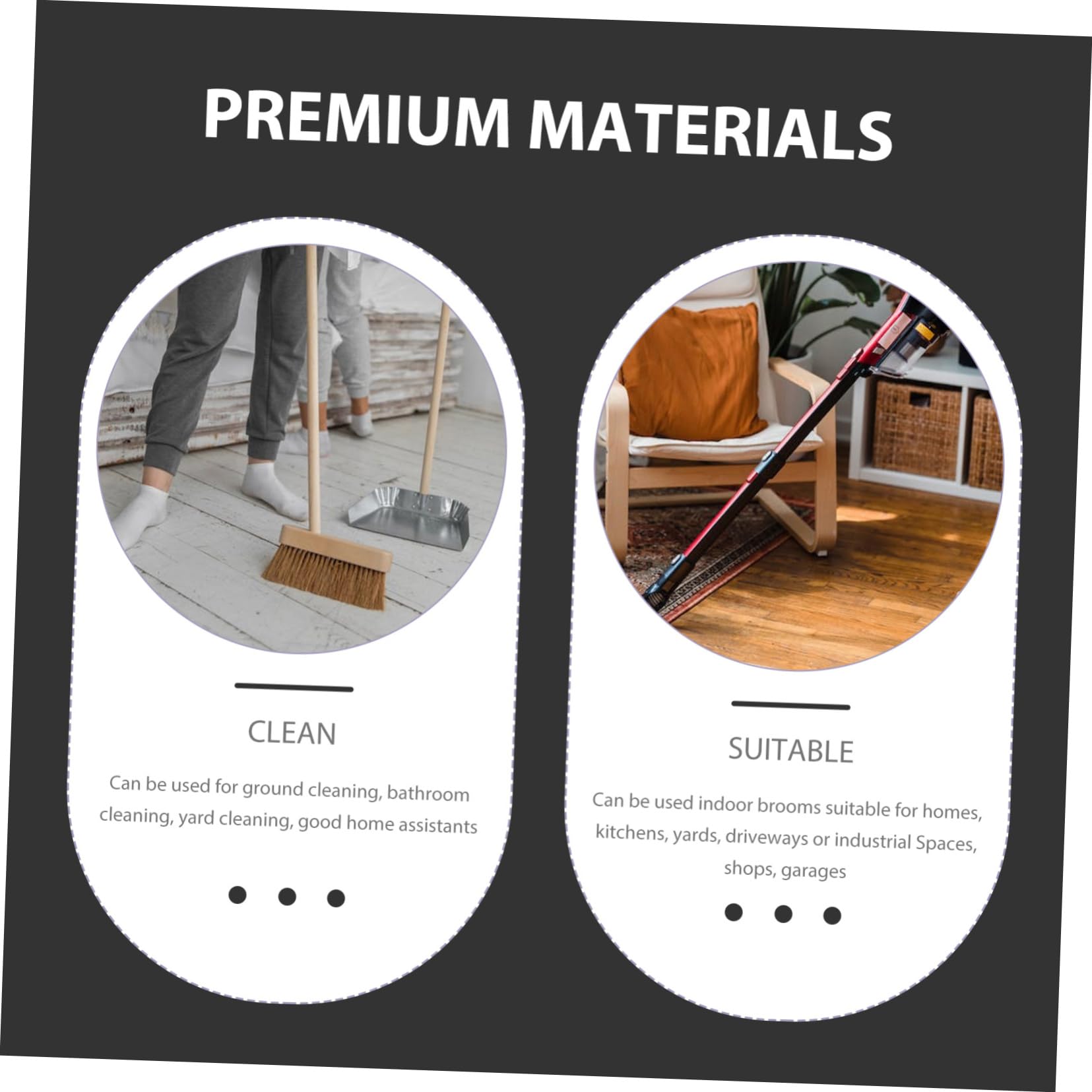 CONGARTENO Plastic Dark Grey Cleaning Dustpan Office Broom Brush Heads Sweeping Stainless Steel Cleaning Tools