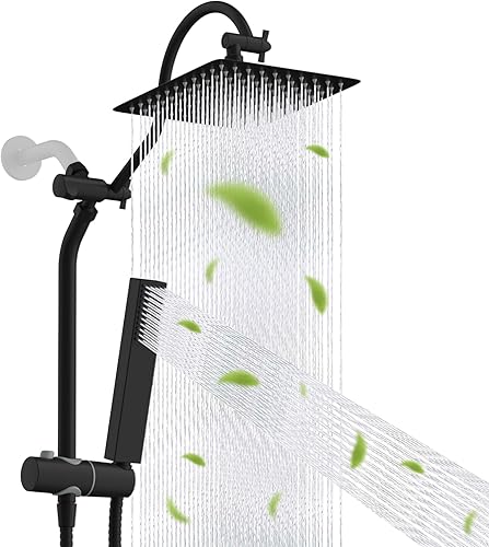 Miniatura 1 de Hibbent cUPU - Cabezal de ducha de alta presión certificado de 10 pulgadas, cabezal de ducha combinado con rociador de mano de 4 modos, brazo de