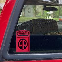 82nd Airborne Division Patch Vinyl Decal Sticker Bumper Window Laptop 3.5x5.5" Red