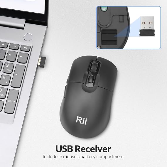 Wireless Keyboard and Mouse,Rii RK209 2.4G Full-Sized Quiet Wireless Ergonomic Keyboard,Quiet Typing and Clicking,Adjustable 5000 DPI Mouse for PC, for Windows,Mac