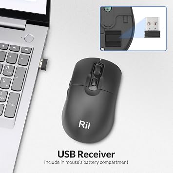 Wireless Keyboard and Mouse,Rii RK209 2.4G Full-Sized Quiet Wireless Ergonomic Keyboard,Quiet Typing and Clicking,Adjustable 5000 DPI Mouse for PC, for Windows,Mac