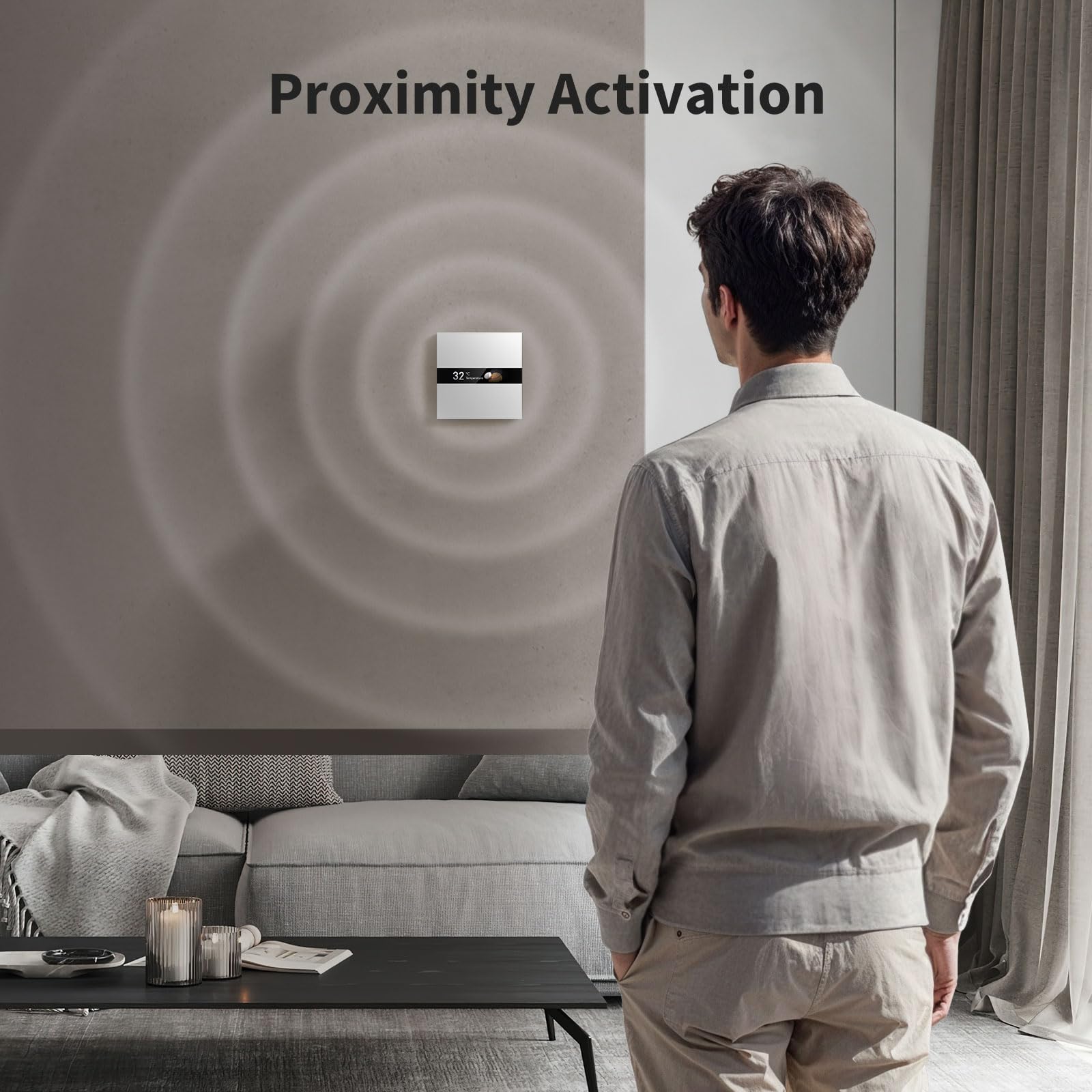 Aqara Interruptor con Pantalla V1 UE (4 Elementos 2 Canales con Neutro), Interruptor Inteligente con Pantalla LCD, Compatible con Apple Home, Alexa y Google Home, requiere un Aqara Hub Zigbee