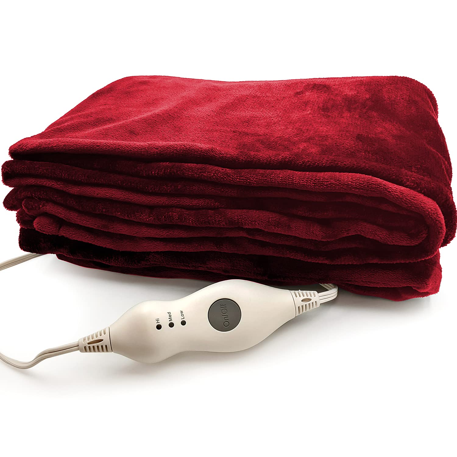 Photo 1 of **SEE NOTES**  Electric Heated Throw Blanket Fleece with Controller, 50" x 60" (Red)