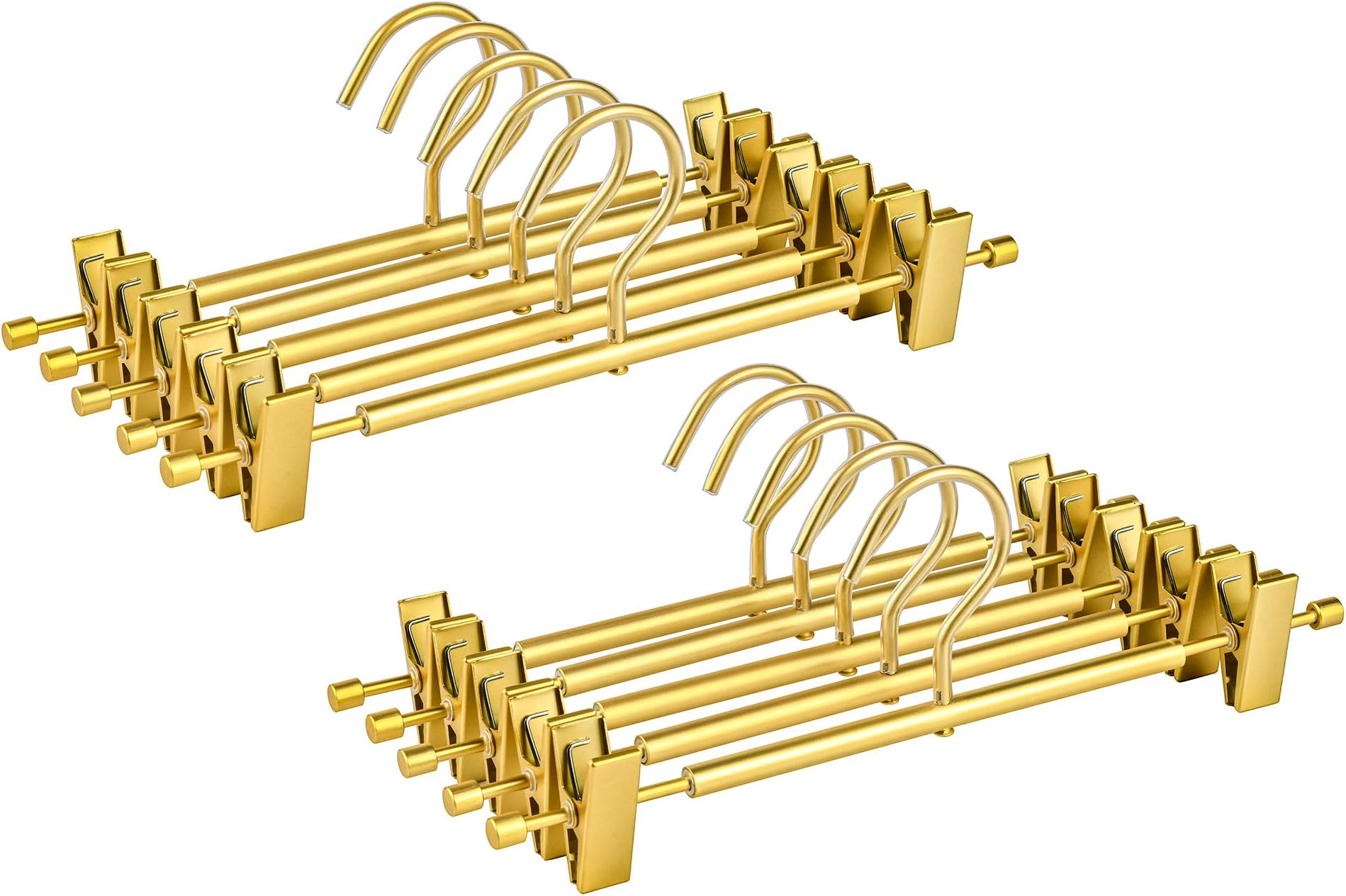 Amber Home 31cm Premium Matte Gold Aluminum Trousers Hangers 20pcs, Extra Smo...