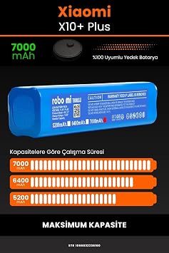 Xiaomi Robot Vacuum X10+ Plus Uyumlu 7000mAh Robot Süpürge Bataryası