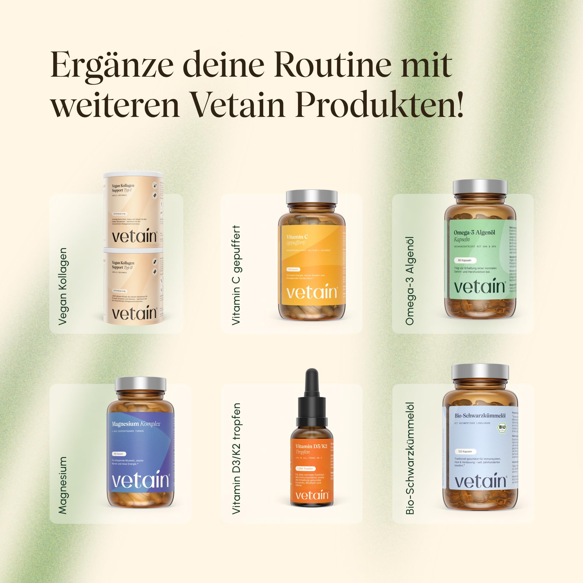 VETAIN Bio Gerstengras hochdosiert - 1.500mg pro Tag - 180 Kapseln - aus deutschem Anbau - Bio-zertifiziert - vegan & ohne Zusätze - produziert & laborgeprüft in Deutschland