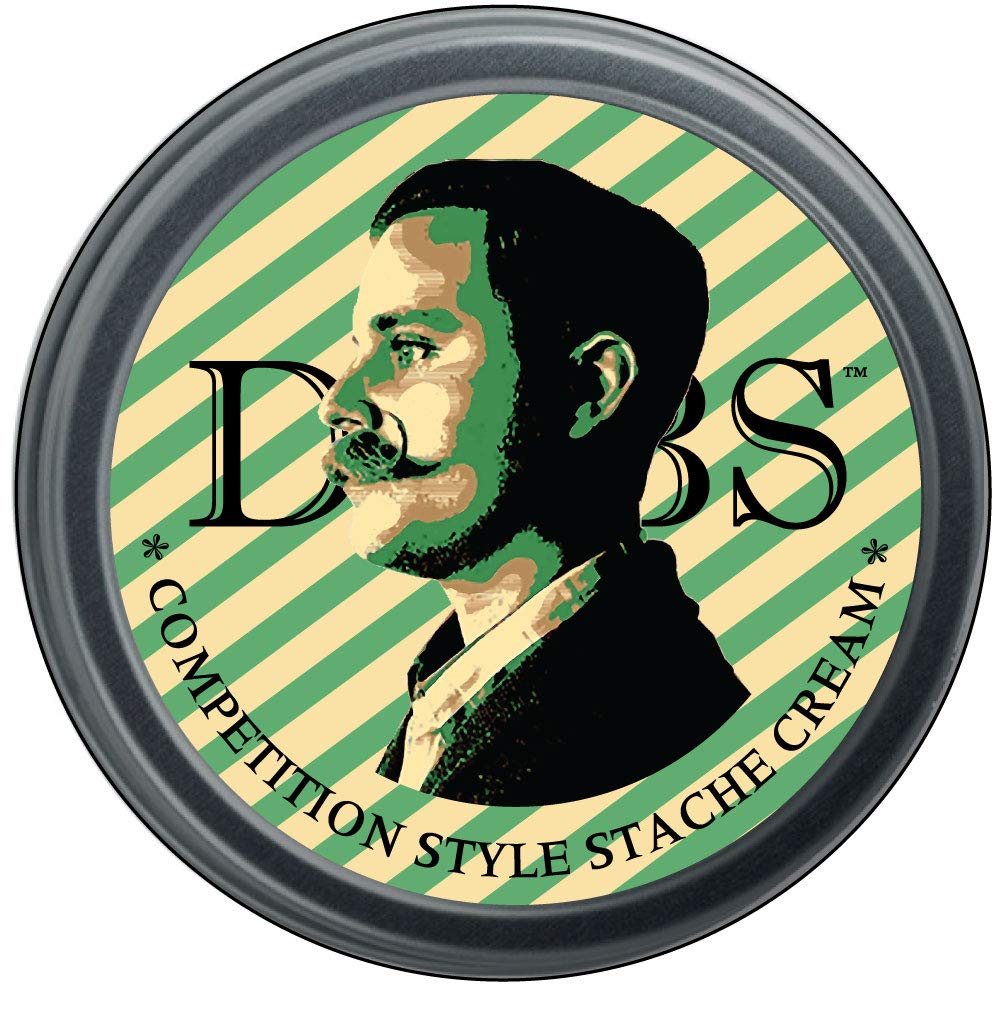 Mustache Wax Strong Hold | Competition Style Firm Stache Cream | Non-Greasy Grooming Gift for Men | Unique Bay Rum Scent | 1 oz Tin | Made in USA