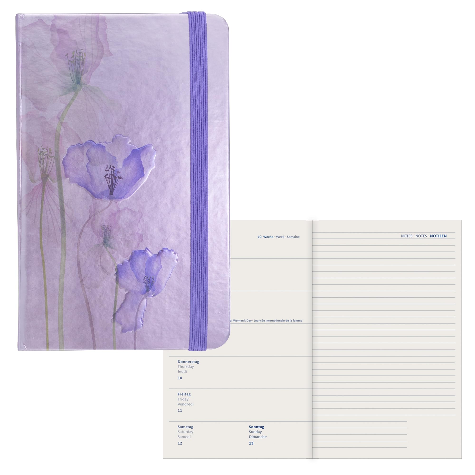 Idena 11066-2024 Appointment Diary, 90 x 140 mm, Blossom, 176 Pages, 1 Week on 1 Page, Agenda, Weekly Planner
