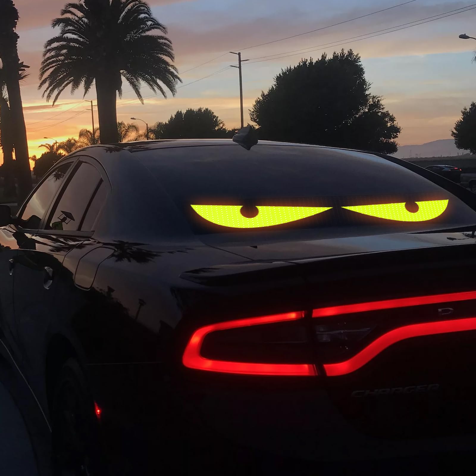 Yeux LED pour Camion et Voiture, Lampes Devil Eyes pour Auto, Affichage LED Flexible et Programmable, Écran Défilant Personnalisé pour Publicité et Signalisation (2pièces 60x12cm)