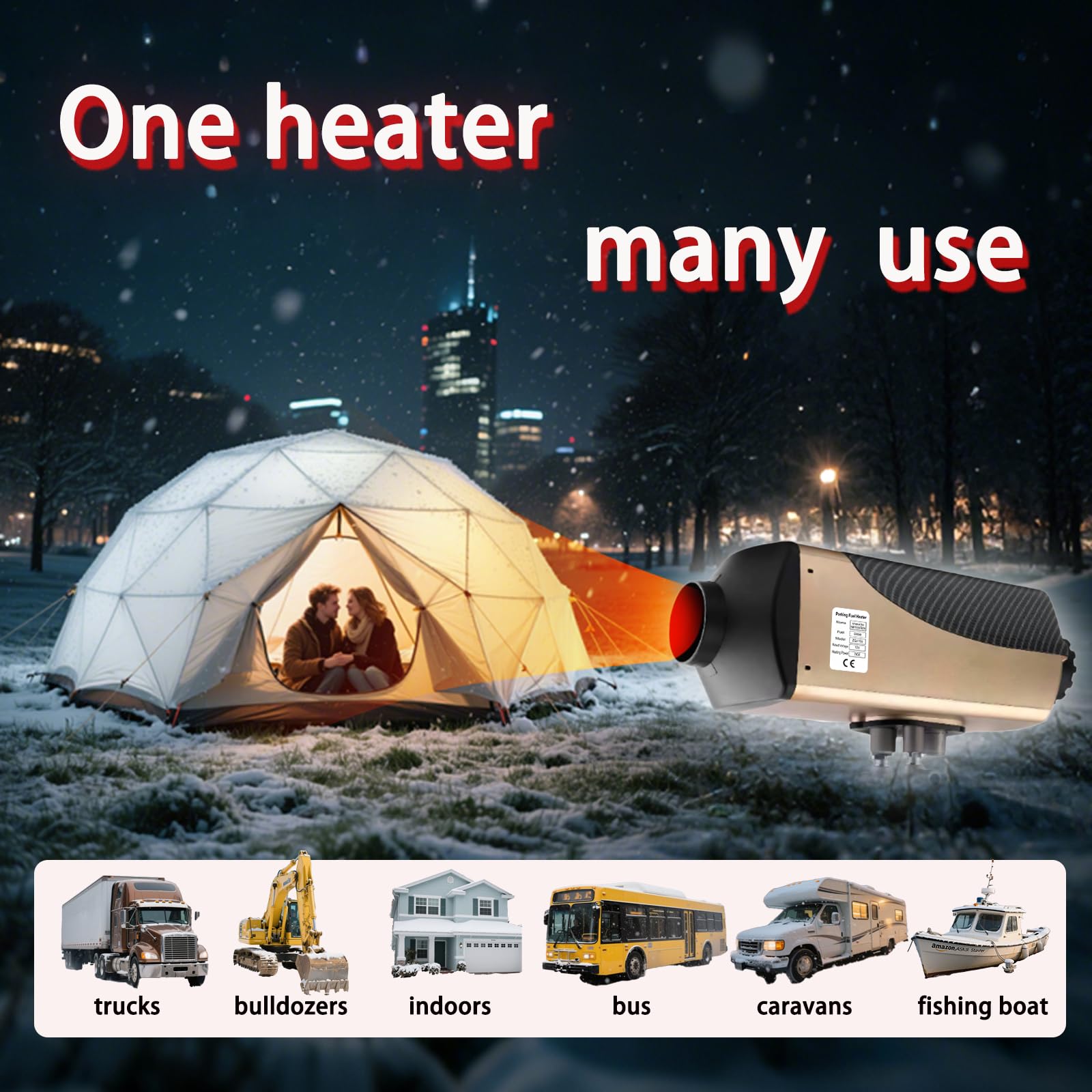 Chauffage Diesel 12V 7kW, chauffage mixte eau et air avec écran LCD, pour chauffe-eau camping car, bateau, préchauffage moteur camion, chauffage gasoil, chauffage camping car 12v