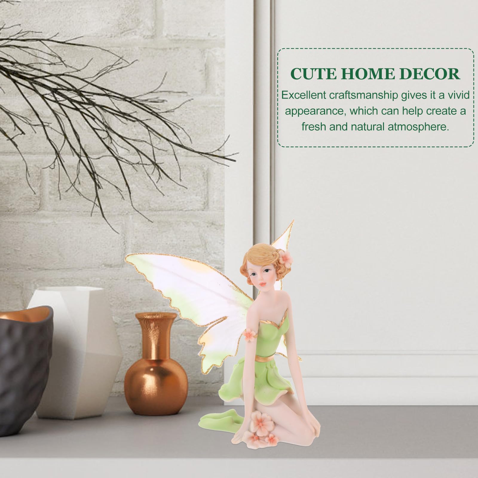BESPORTBLE Figura de Resina de Hada para Jardín y Decoración del Hogar