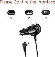 Vista 2 de Cable de carga de coche Cable de alimentación compatible con CARRVAS, Xgody J727, AROVA, AZDOME M550, Pruveeo D90-4CH, Magellan Roadmate, Garmin