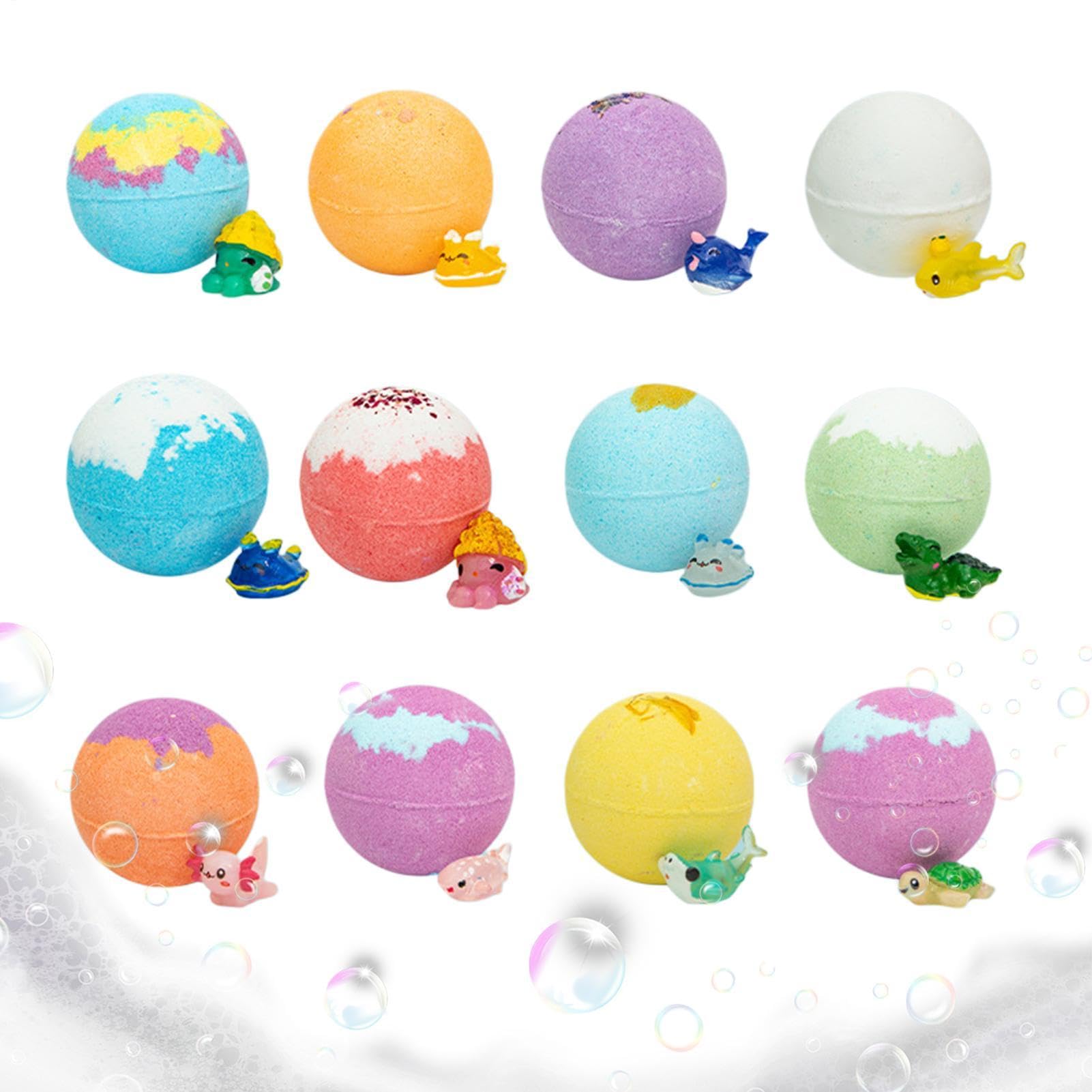Baños de Burbujas para Niños 12 Piezas de Bombas de Baño Naturales y | Set de Juego Acuático Bañera, Jardín, Piscina, Juego en Casa, Tiempo de Agua,
